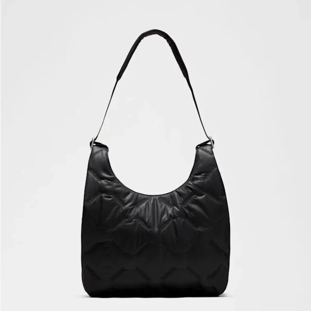 lululemon athletica Black Quilted Shoulder Hobo